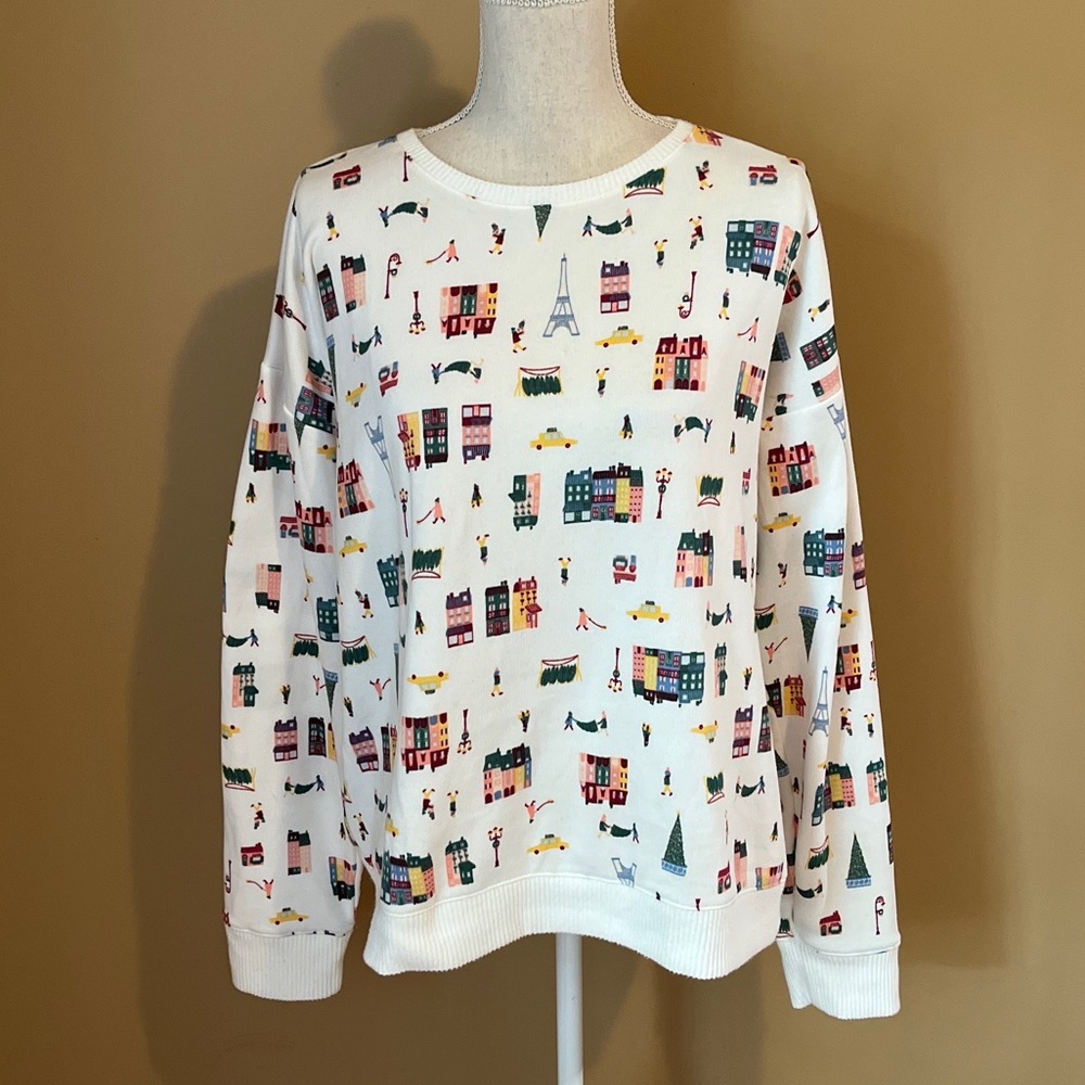LC Lauren Conrad Large Holiday Christmas Intimates Loungewear Top